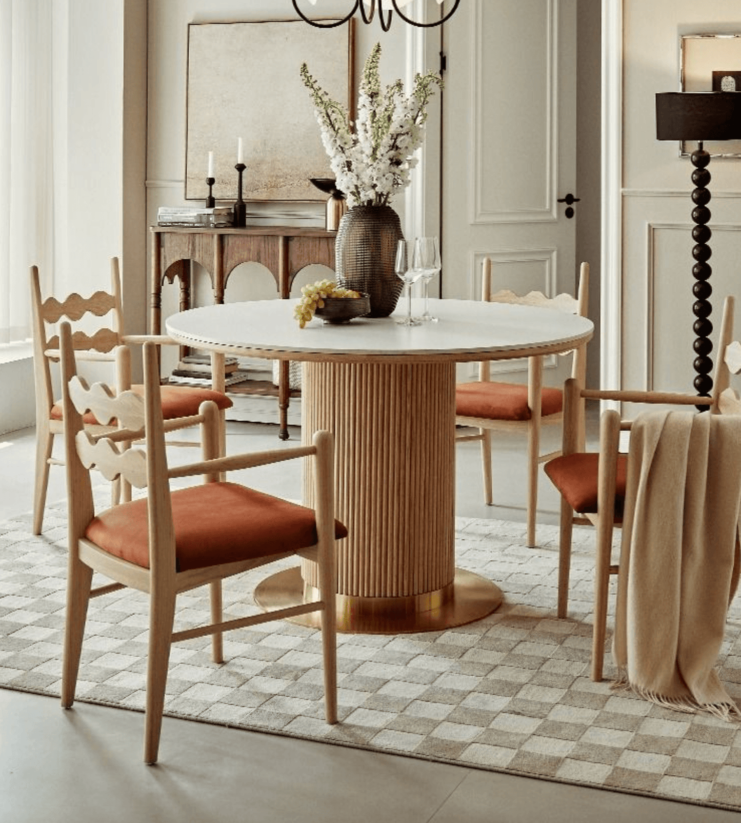 Bek Round Dining Table, White