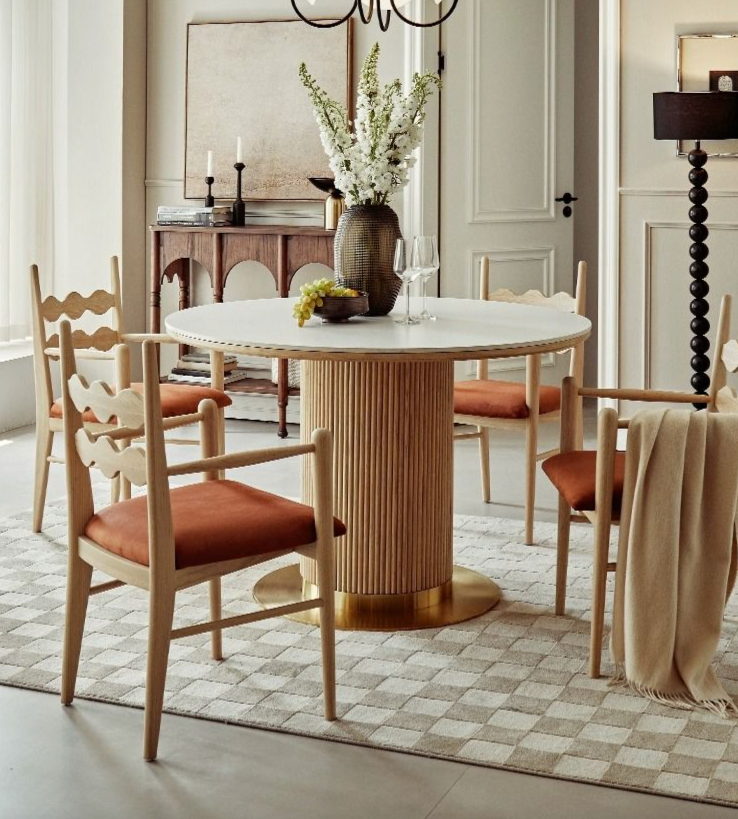 Bek Round Dining Table, White