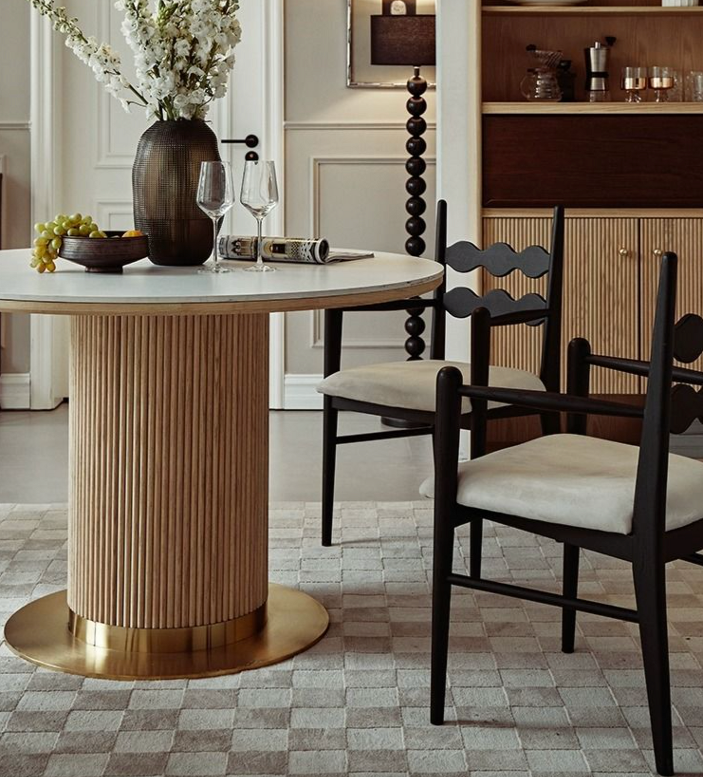 Bek Round Dining Table, White