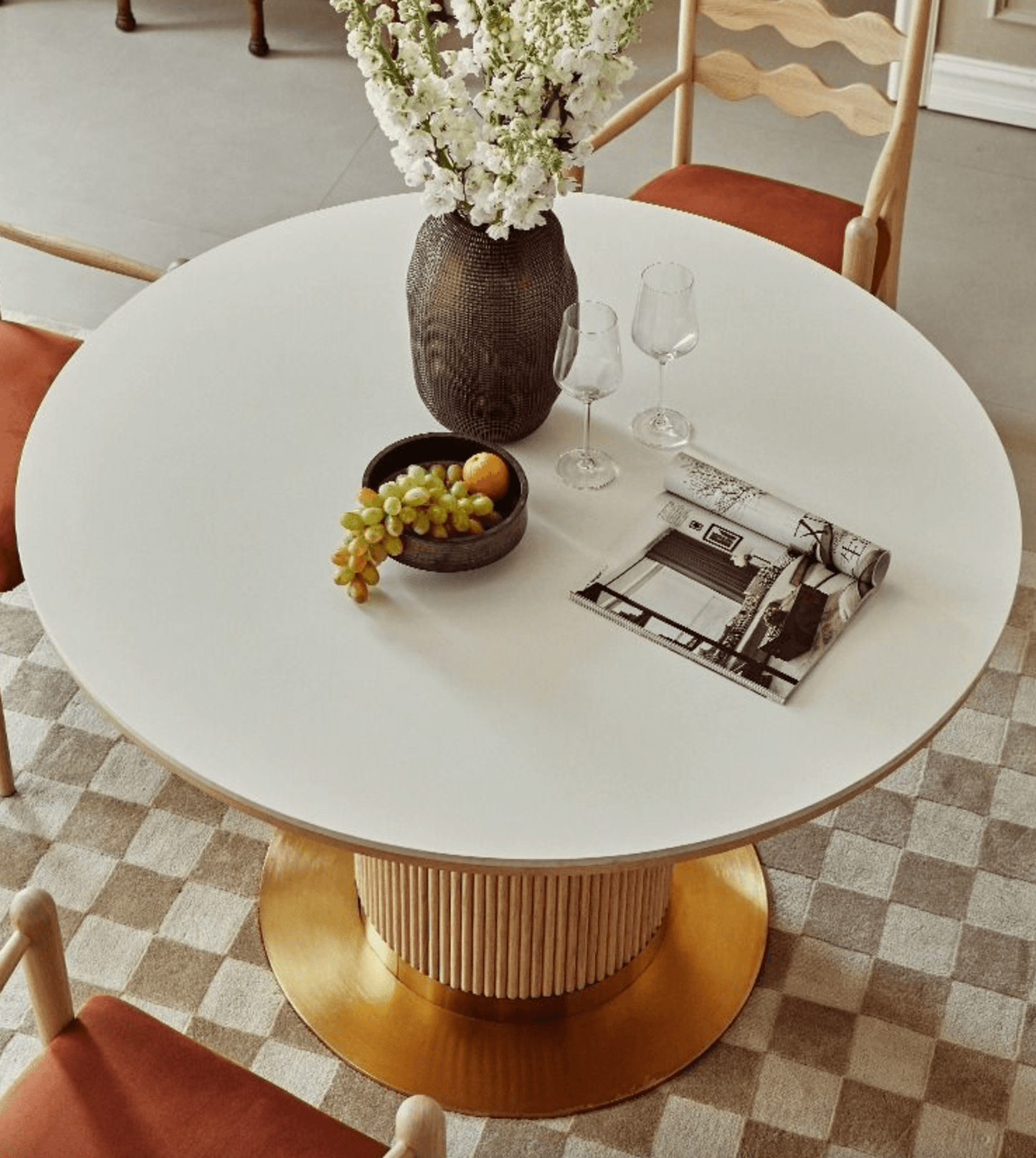 Bek Round Dining Table, White