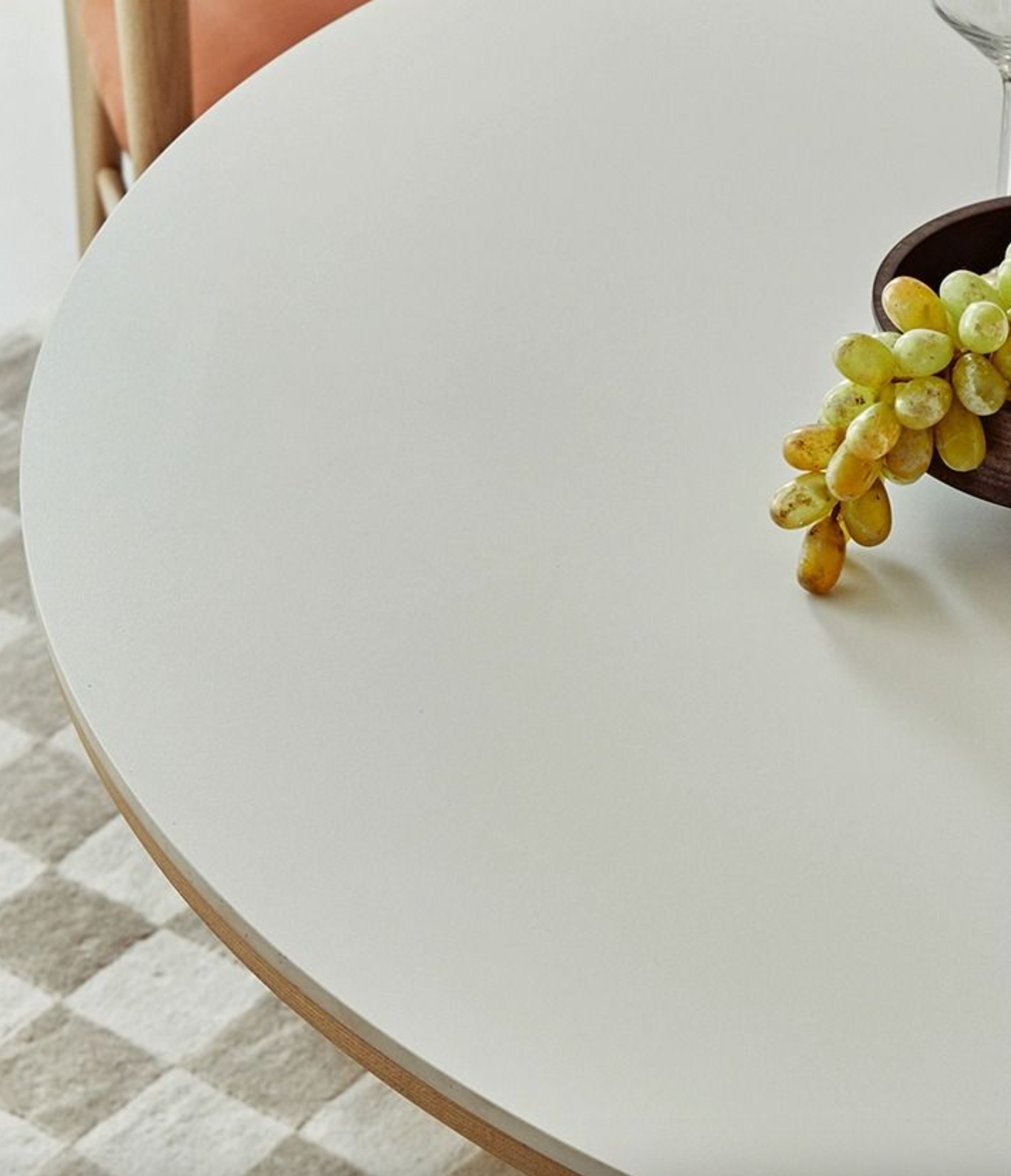 Bek Round Dining Table, White