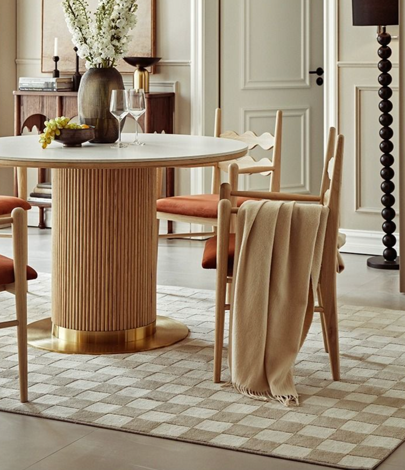 Bek Round Dining Table, White