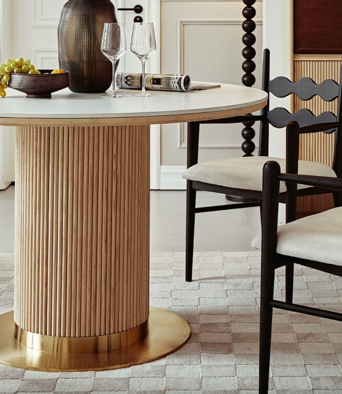 Bek Round Dining Table, White