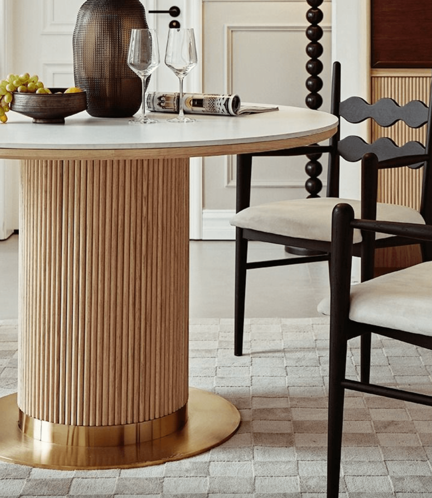 Bek Round Dining Table, White