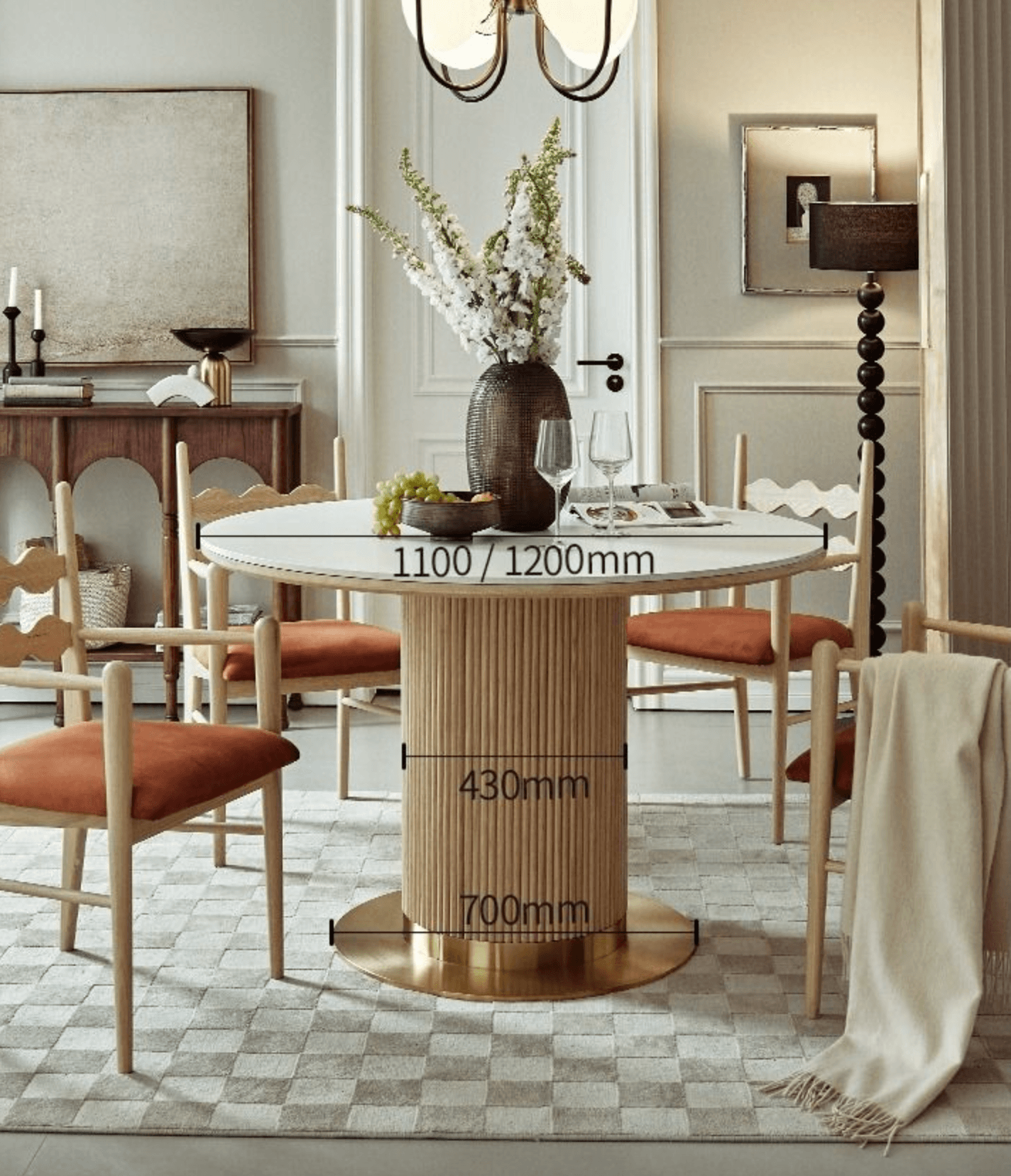 Bek Round Dining Table, White