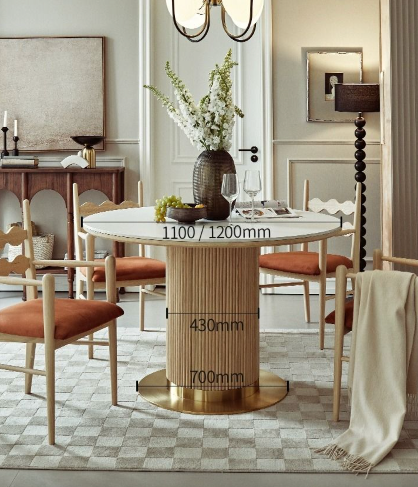 Bek Round Dining Table, White