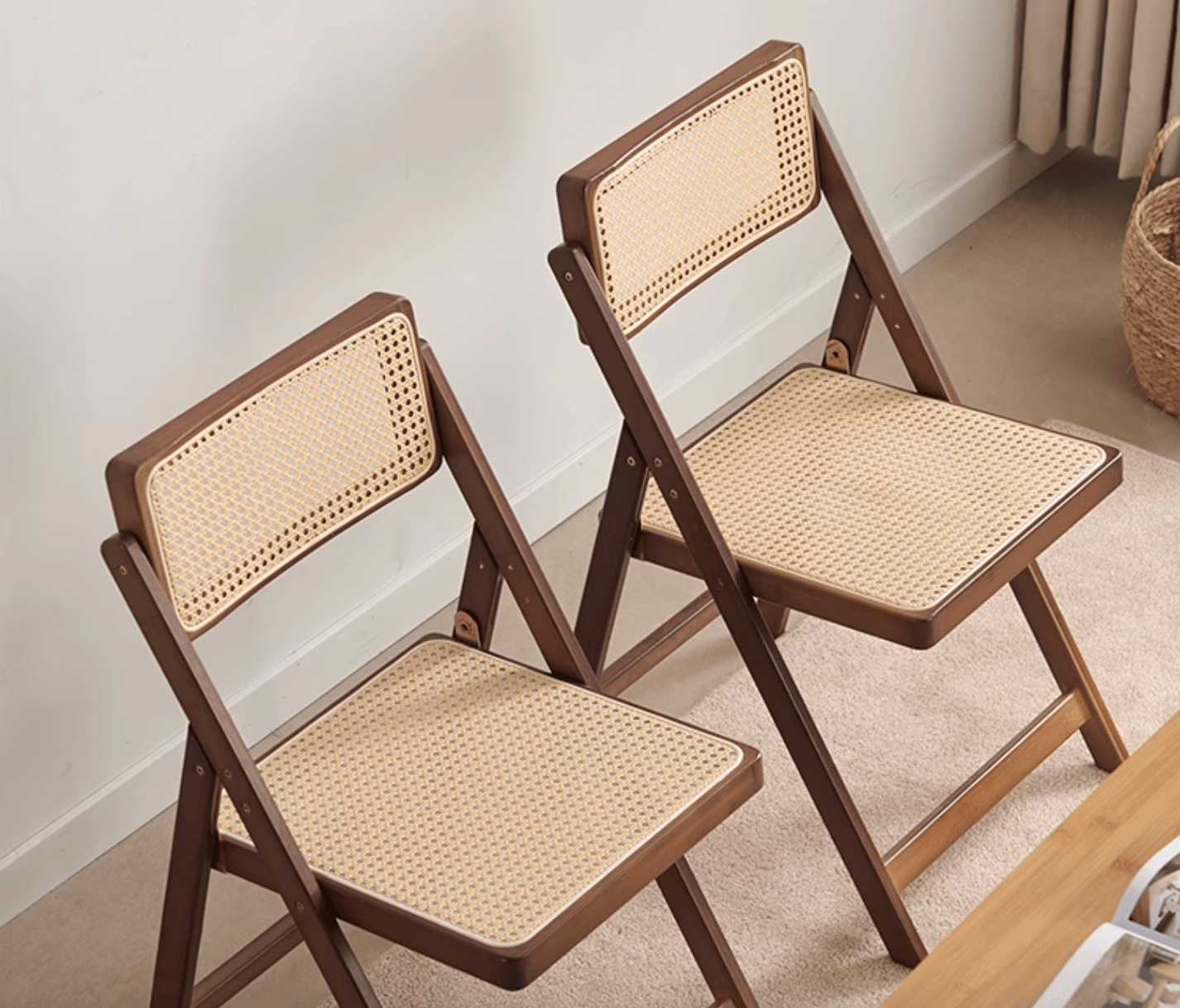 Audrey Folding Dining Chair, Rattan