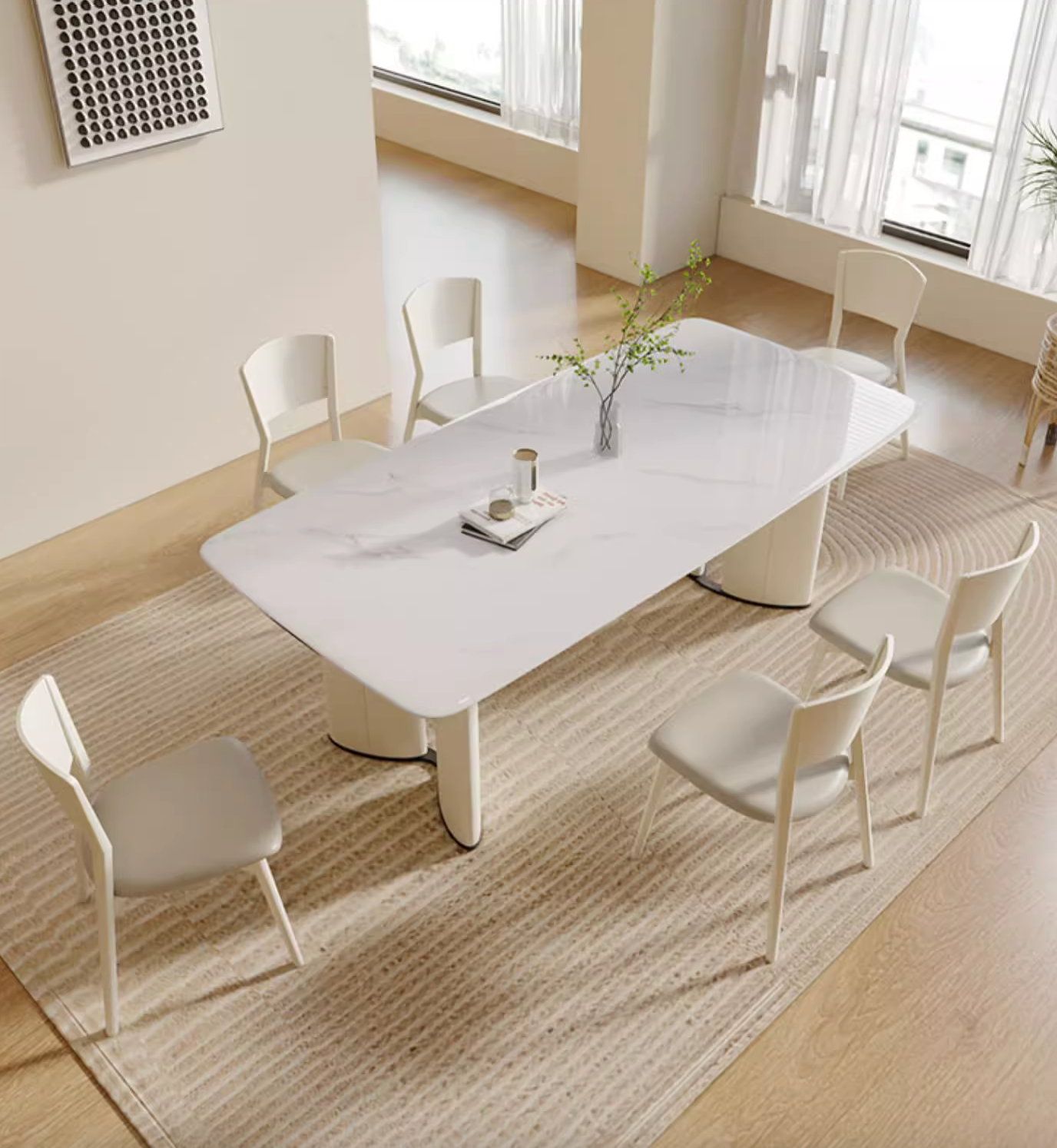 Felicia Dining Table, Marble