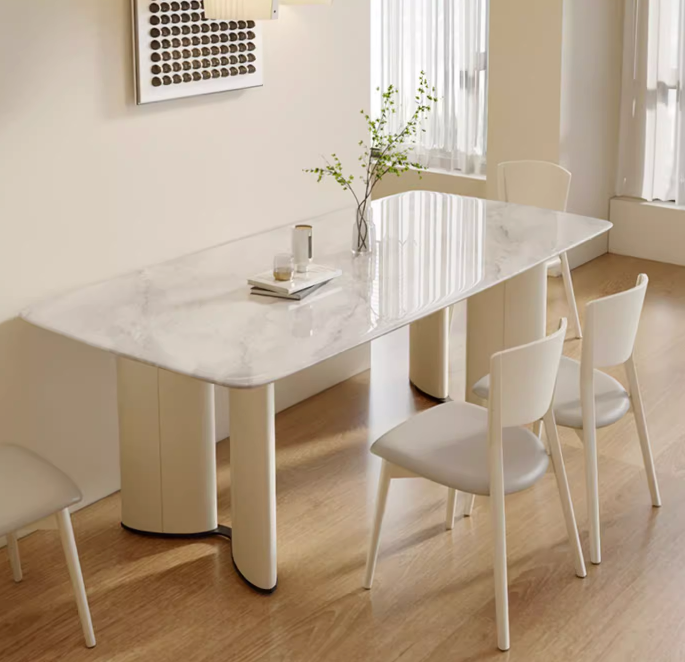 Felicia Dining Table, Marble