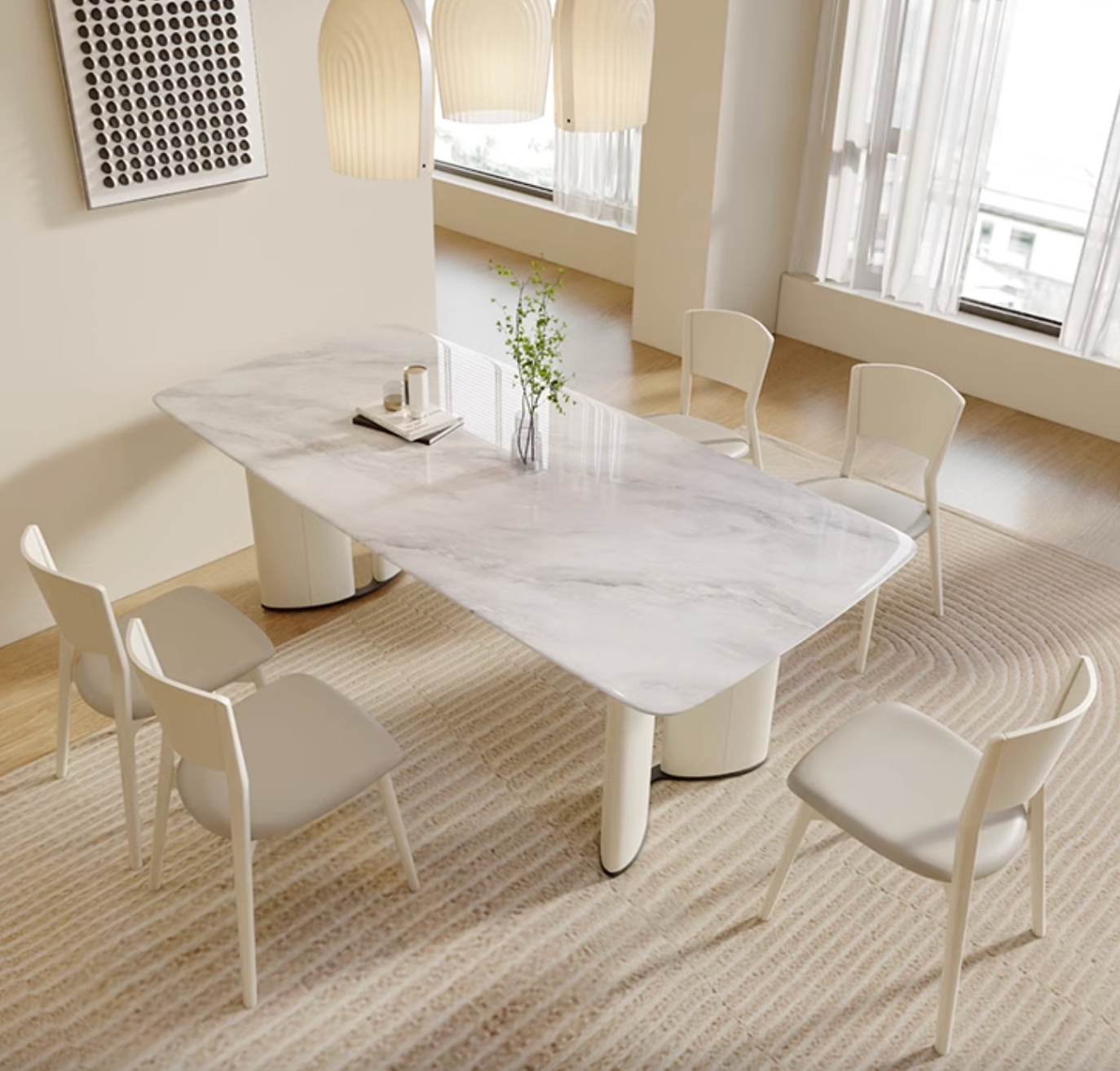 Felicia Dining Table, Marble
