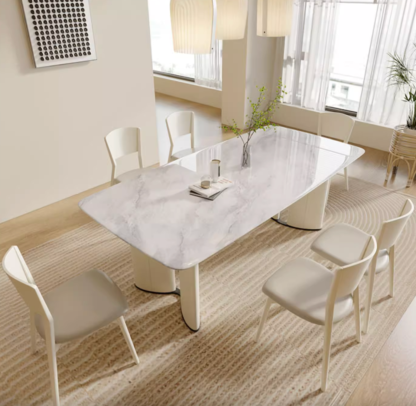 Felicia Dining Table, Marble