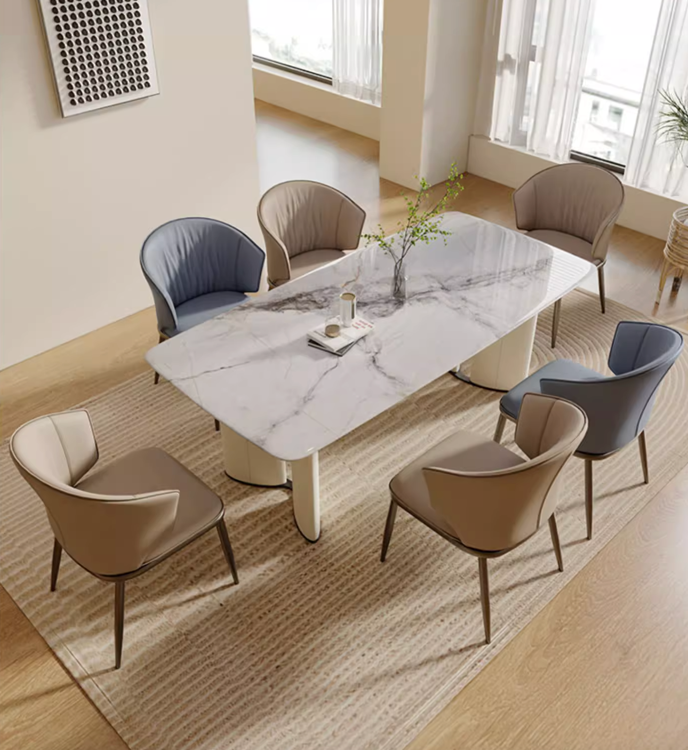 Felicia Dining Table, Marble