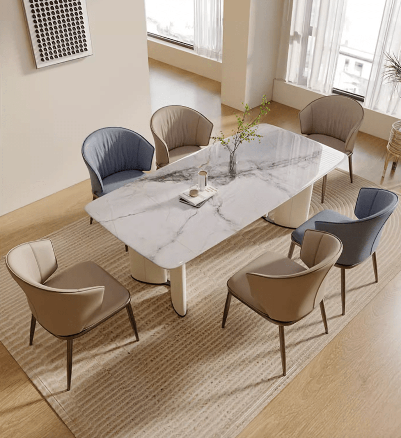Felicia Dining Table, Marble