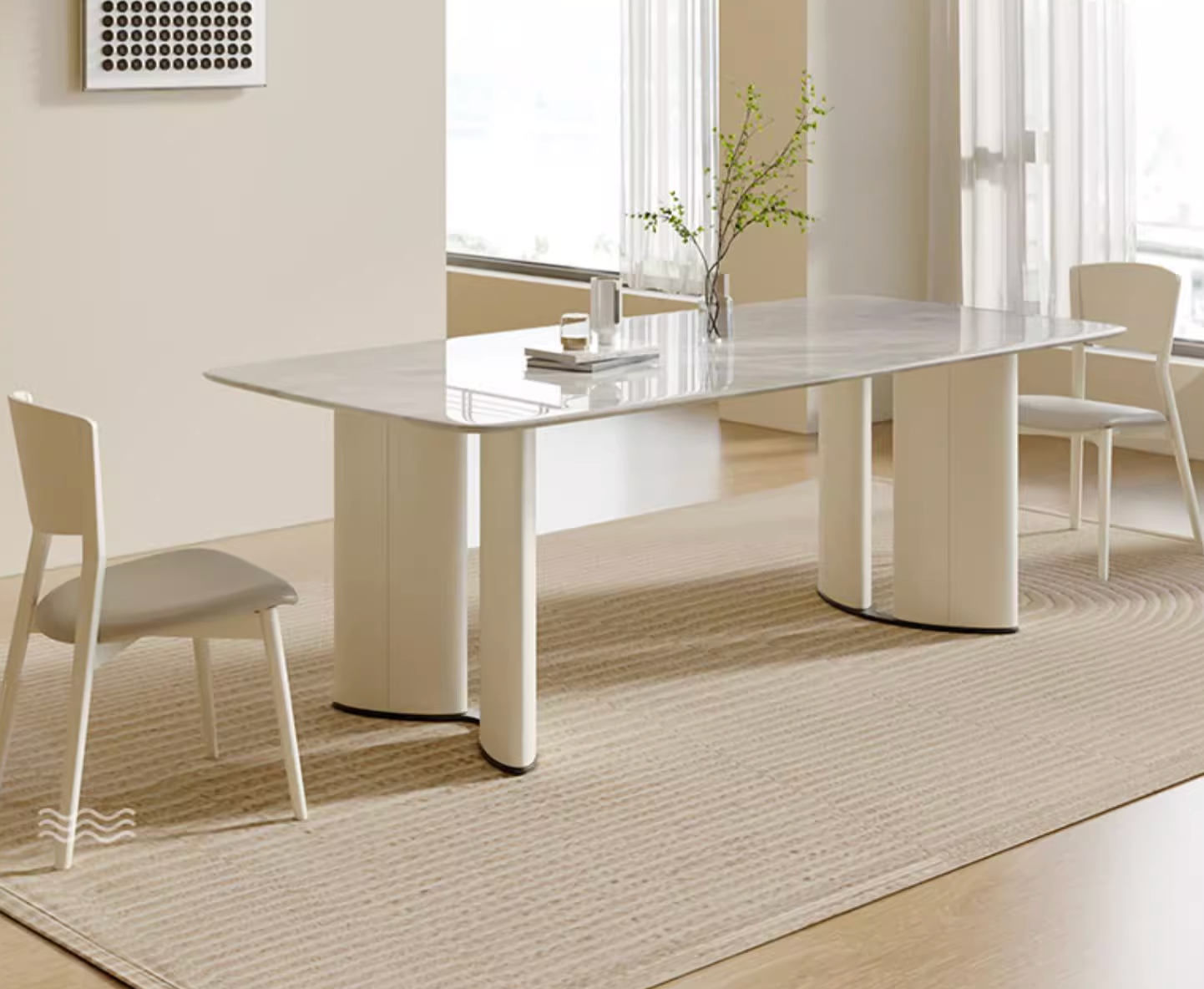 Felicia Dining Table, Marble
