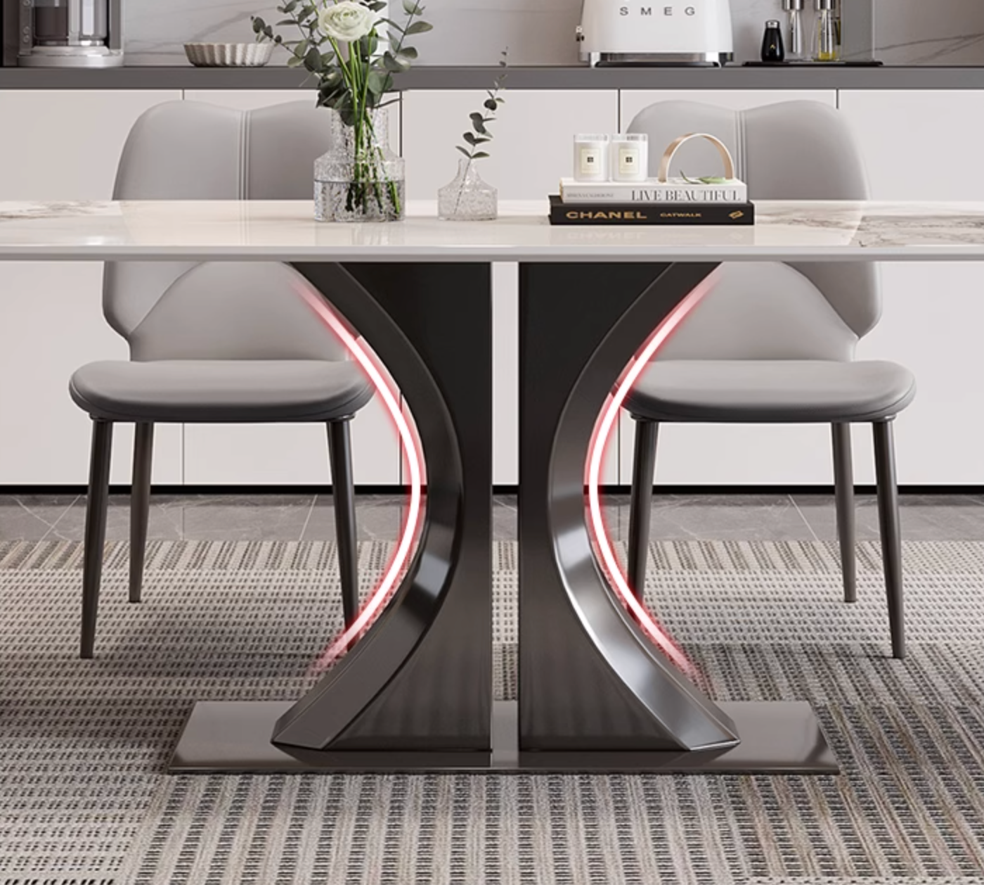 Elena Dining Table, Marble