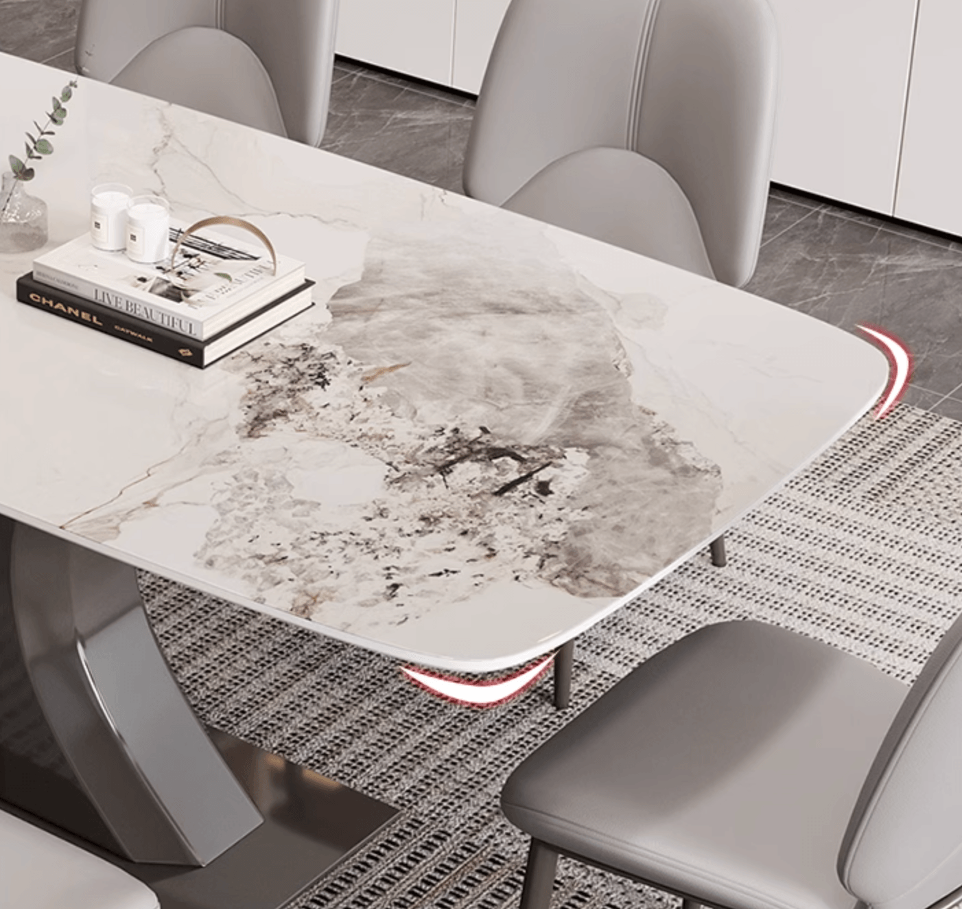 Elena Dining Table, Marble