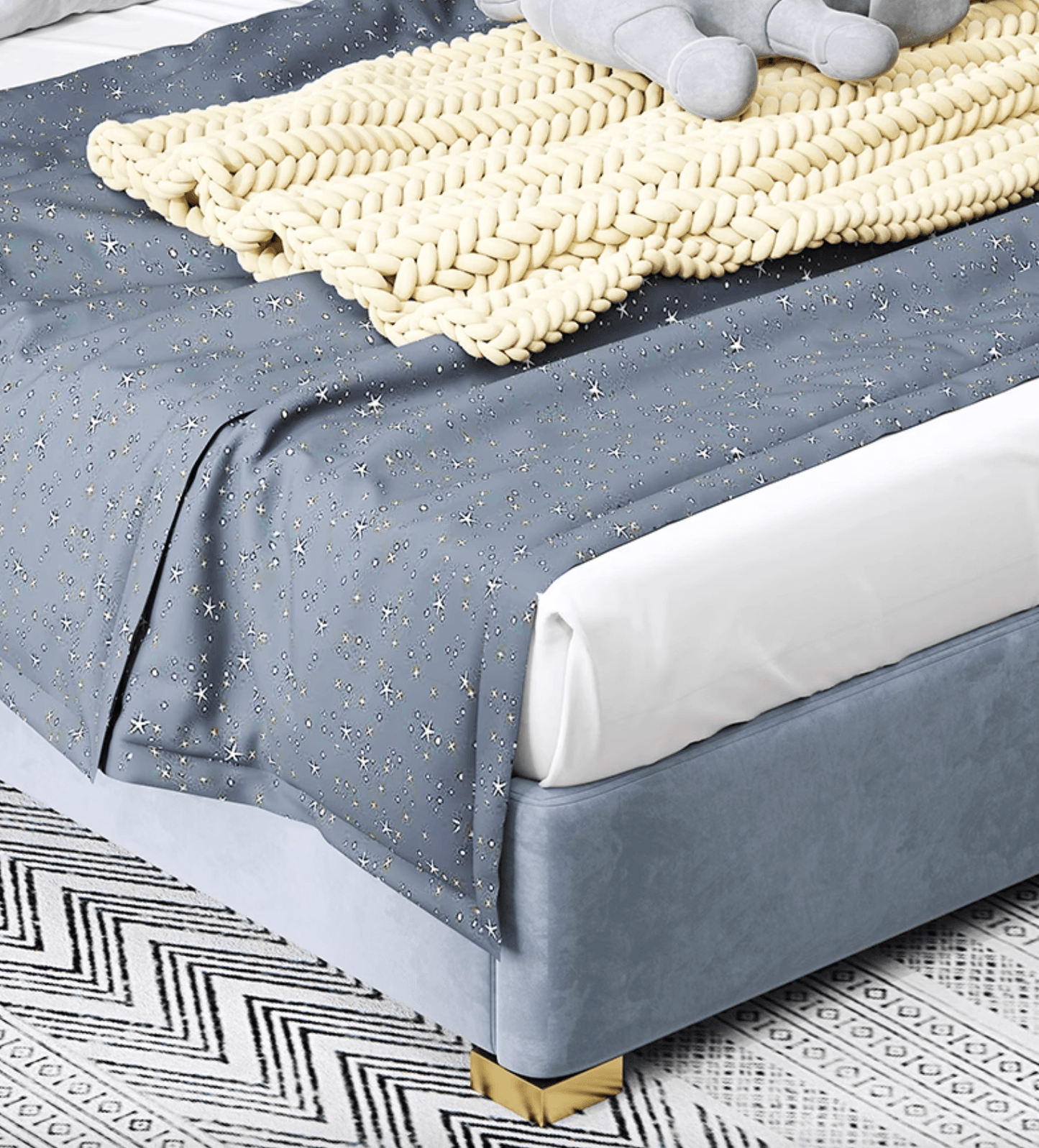 Baber Style King Size / Super King Size Bed, Velvet