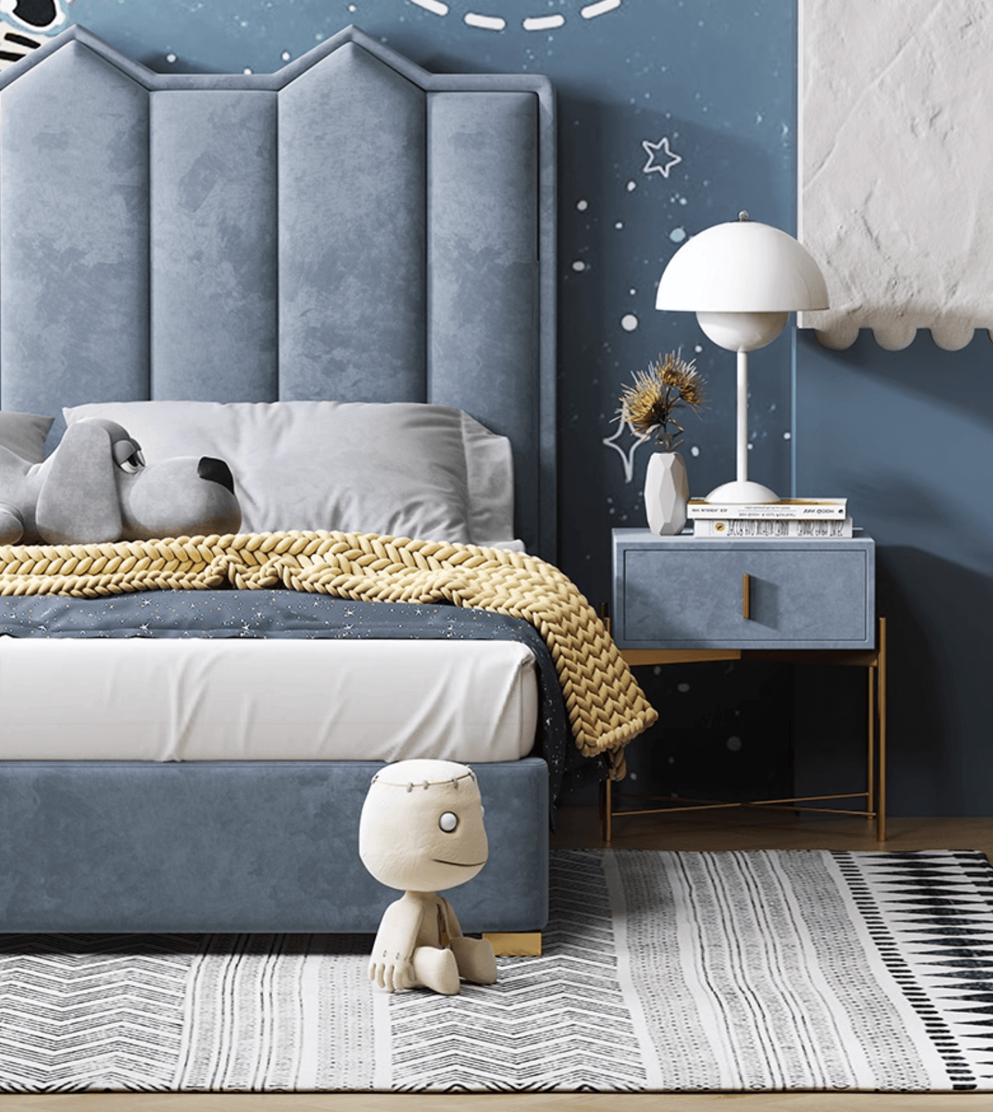 Baber Style King Size / Super King Size Bed, Velvet