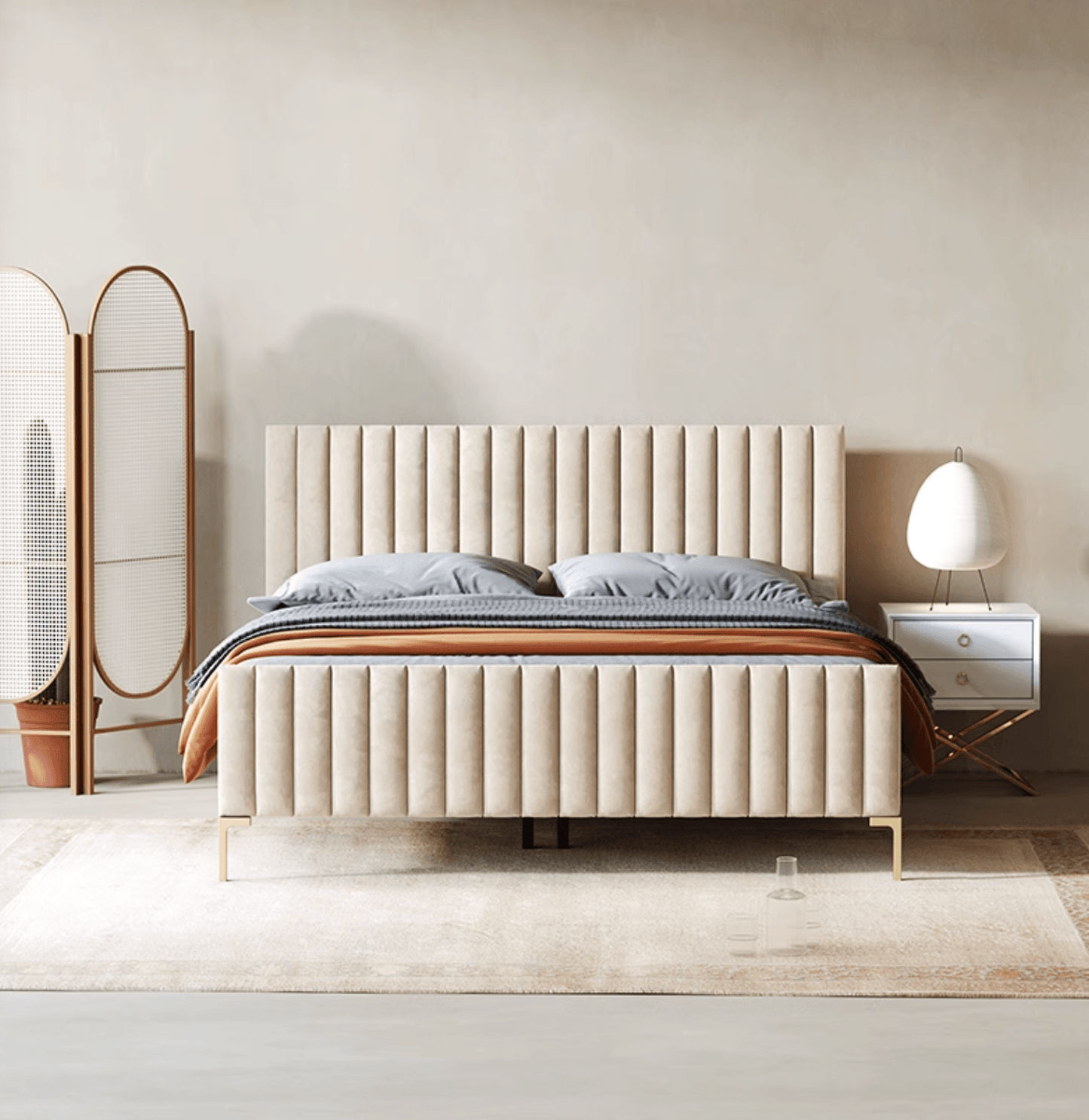 Babbie King Size / Super King Size Bed, Velvet
