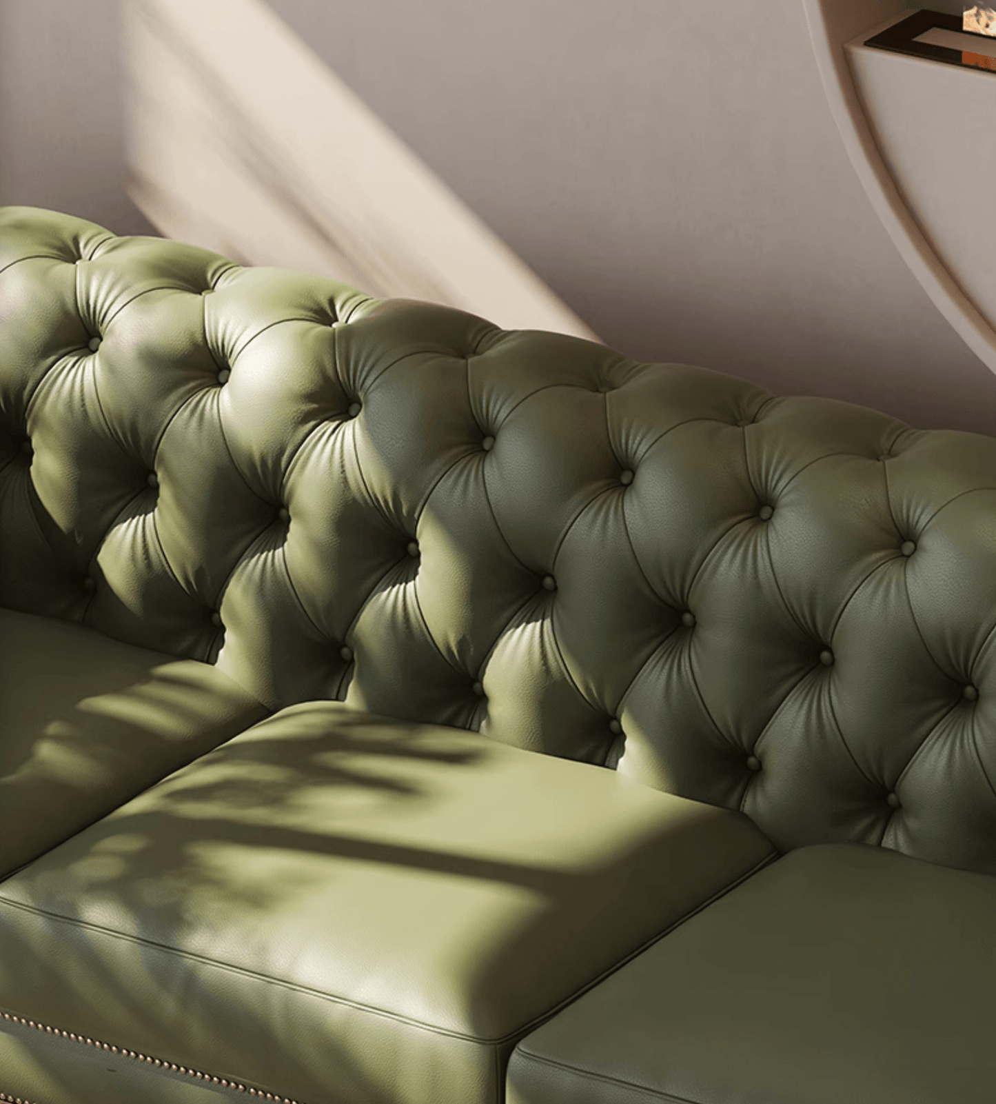 Abbado Chesterfield Three Seater Sofa, Real Leather