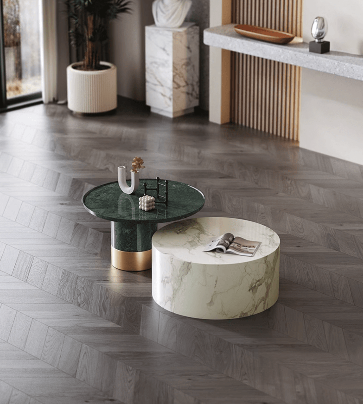 Bain Coffee Table Set, Marble