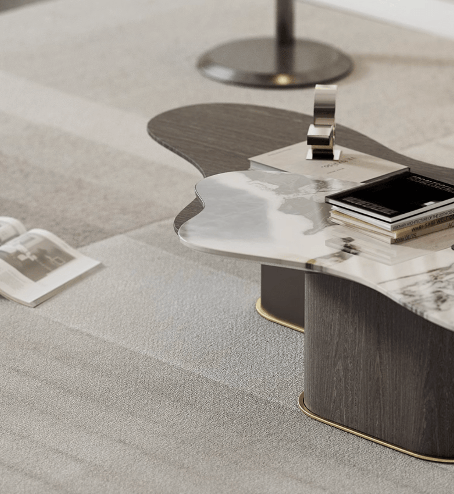 Baines Coffee Table Set, Marble