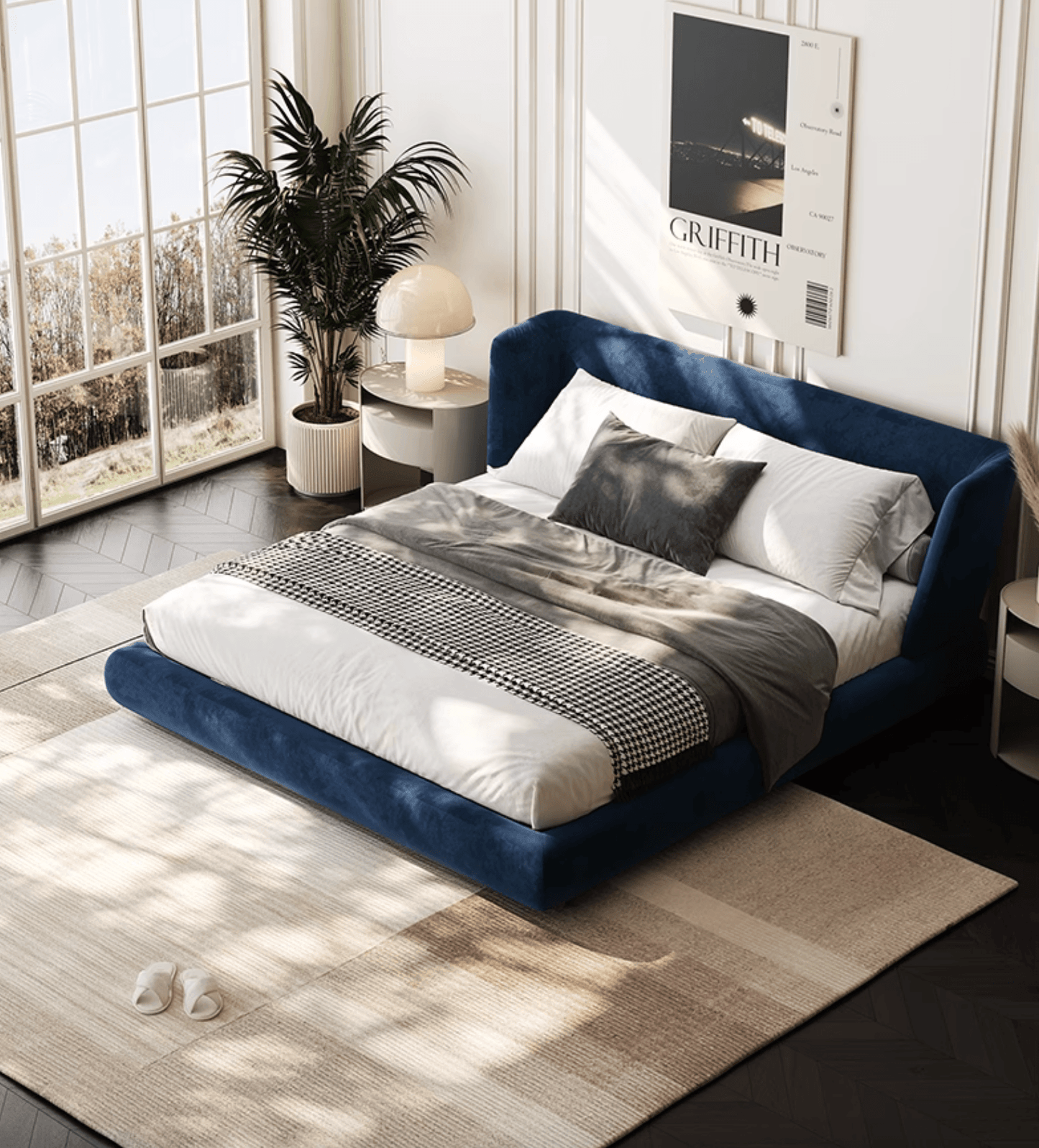 Baffin Super King Size Bed, Velvet
