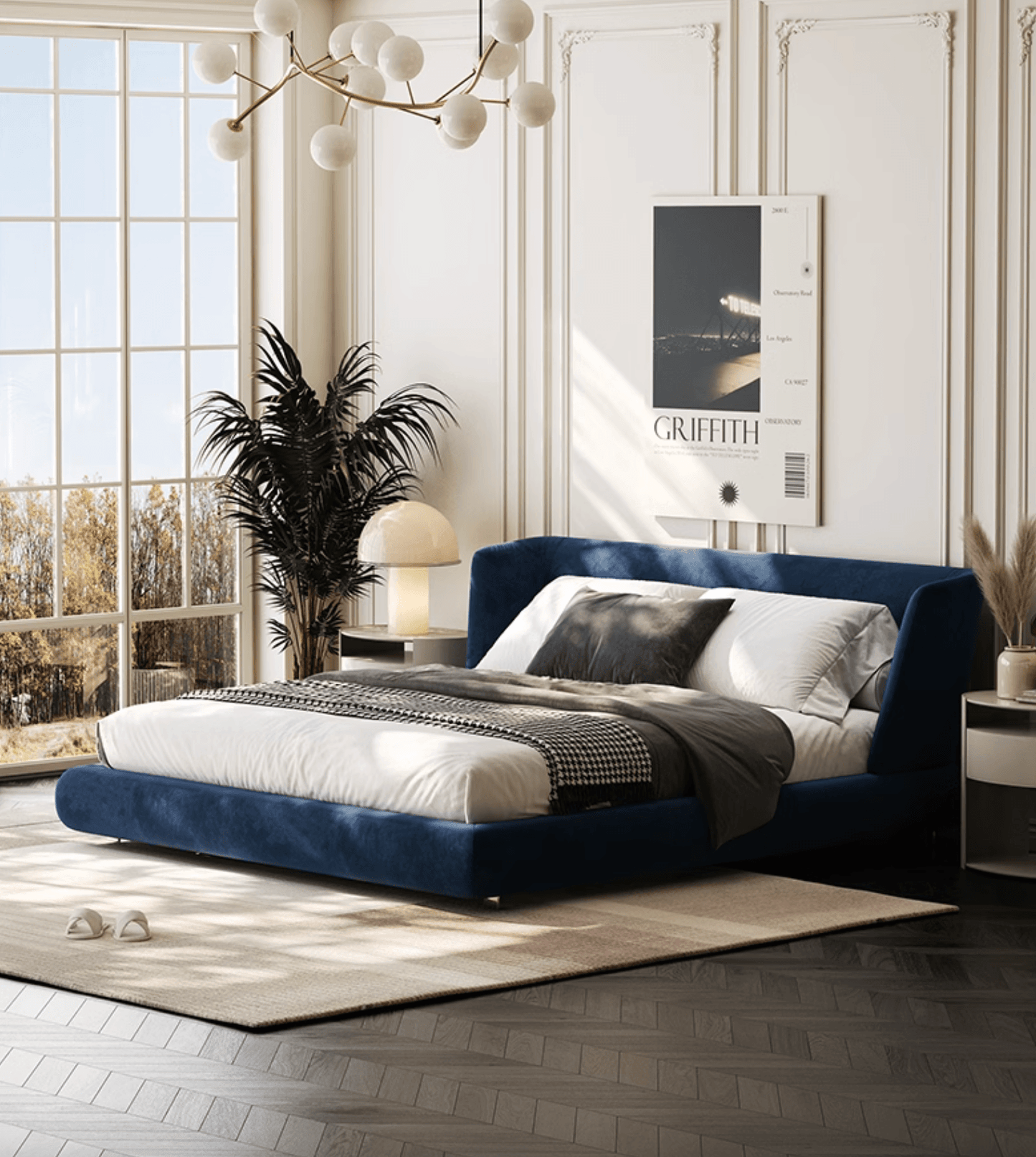 Baffin Super King Size Bed, Velvet