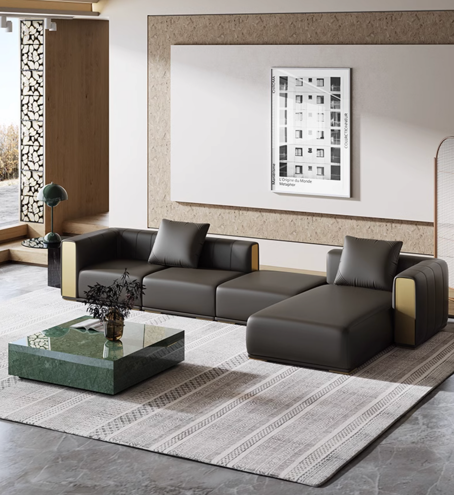 Daly Three Seater Sofa, Real Leather