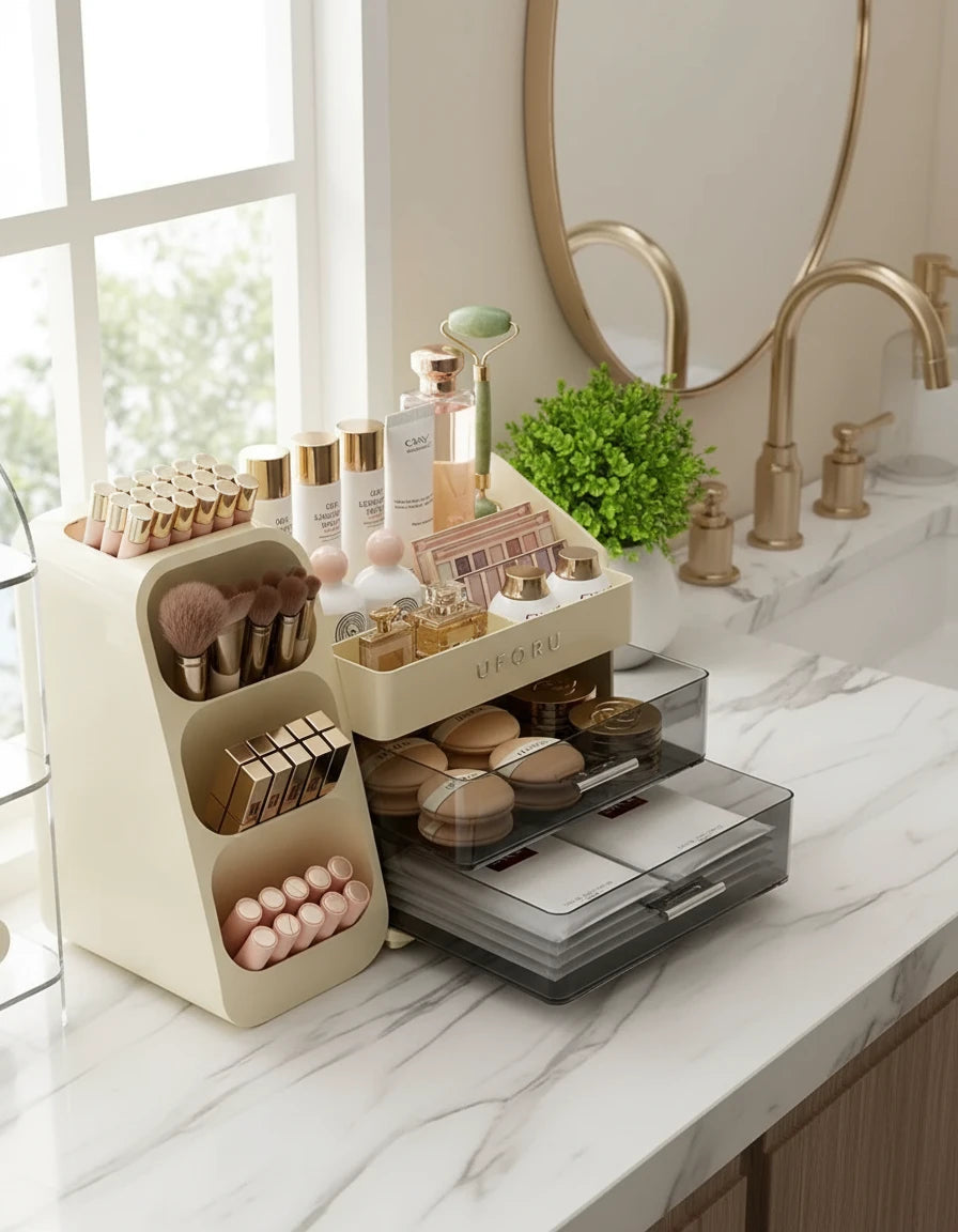 UFORU Bathroom Vanity Storage Box Modern Elegance Dustproof Design