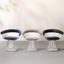 Warren Platner Dining Chair - Chrome Base, Dark Blue