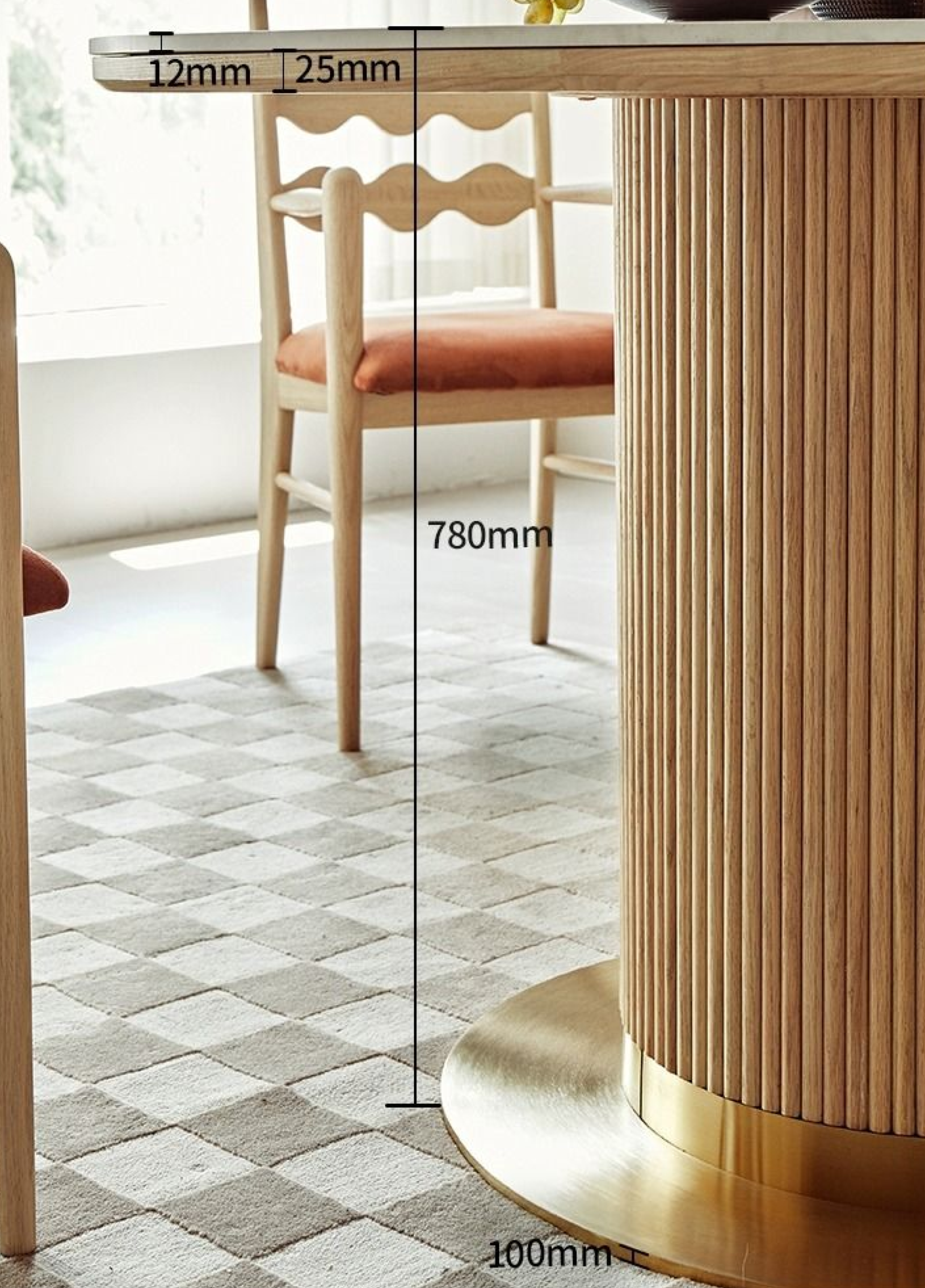 Bek Round Dining Table, White