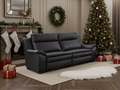 Boston Genuine Leather Electric Recliner Sofa Black 3 Seater Ultimate Comfort