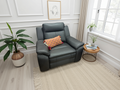 Boston Electric Recliner Armchair | Black Genuine Leather