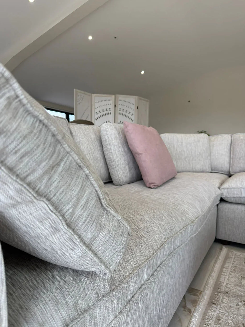 Santorini Sofa Grey Large Corner with Footstool