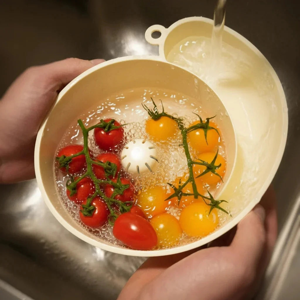 Snail-Shaped Vortex Drainer Basket for Kitchen Cleaning & Storage