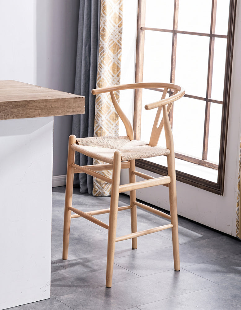 Wishbone Bar Stool Black Ash