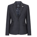 Women Black Blazer Waistcoat Tweed Herringbone Wool Classic 1920s