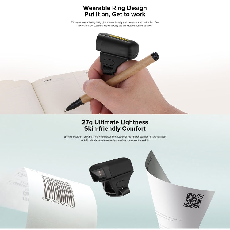 Ulefone uScan RS1 Mini Wireless Bluetooth Ring Scanner (Black)
