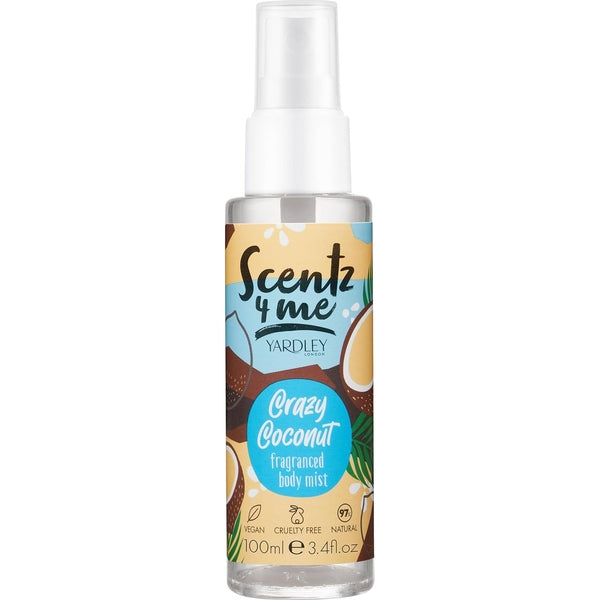 Yardley Scentz 4 Me Fragranced Body Mist 100ml Spray - Crazy Coconut