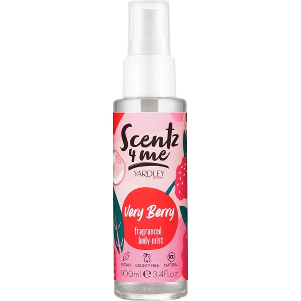 Yardley Scentz 4 Me Fragranced Body Mist 100ml Spray - Very Berry