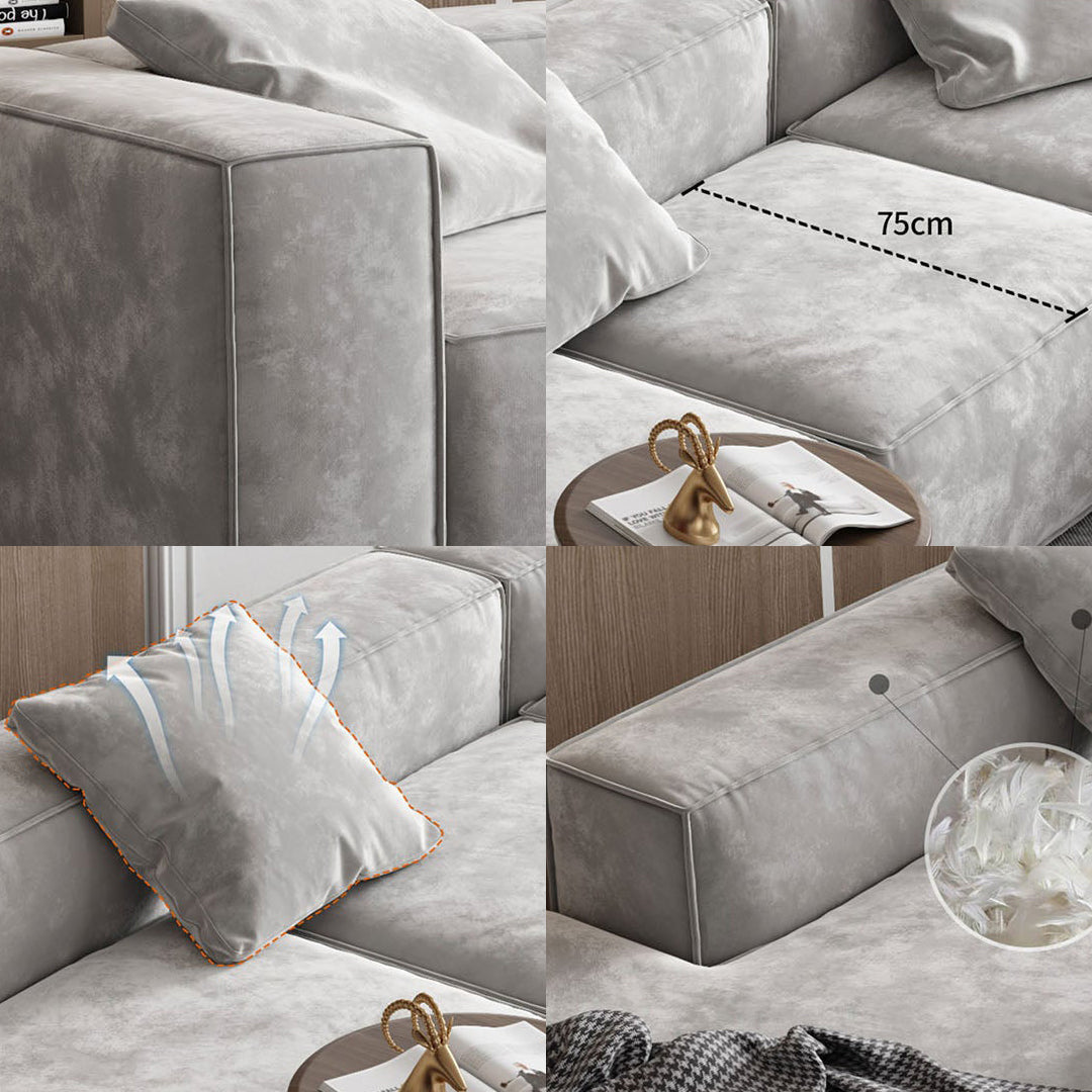 Yetta Three Seater, Four Seater Sofa, Corner Sofa, Grey Velvet
