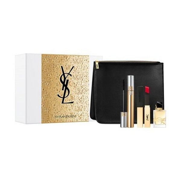 Yves Saint Laurent Holiday Essentials Gift Set 7.5ml Libre EDP + Volume Effet Faux Cils Mascara - No. 01 + Rouge Pur Couture The Slim Matte Lipstick - No. 21 + Pouch