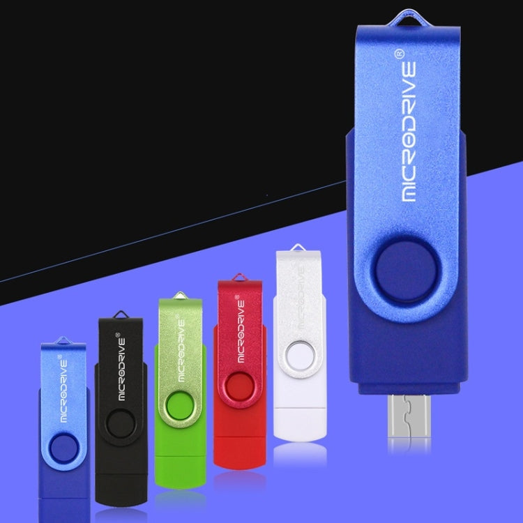 MicroDrive 32GB USB 2.0 Mobile Computer Dual-use Rotating OTG Metal U Disk, 32GB