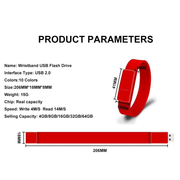 MicroDrive 128GB USB 2.0 Fashion Bracelet Wristband U Disk (Black)
