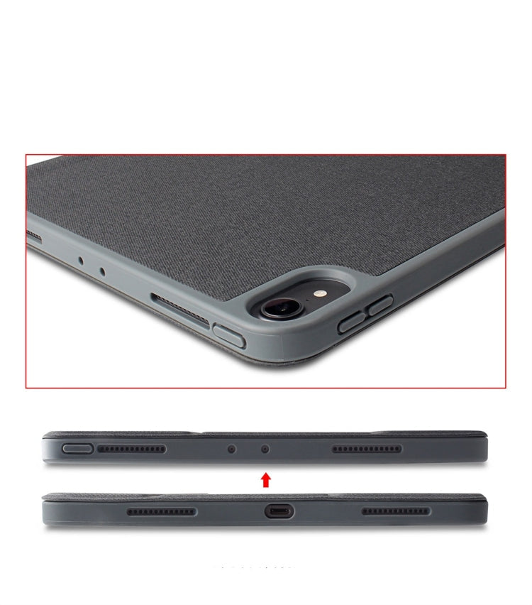 Mutural Exquisite Series Cloth Texture PU+TPU Leather Case for iPad Pro 12.9 inch (2018),  with 3-Fold Holder & Pen Slot & Sleep & Wake-up Function