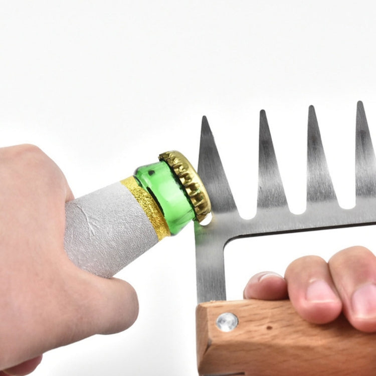 2 PCS Bear Claw Shaped stainless steel Barbecue Fork Chicken Shredded Wooden Handle  Anti-skid Creative Kitchen Fork Claw Meat Claw Splitter with (Wood color)