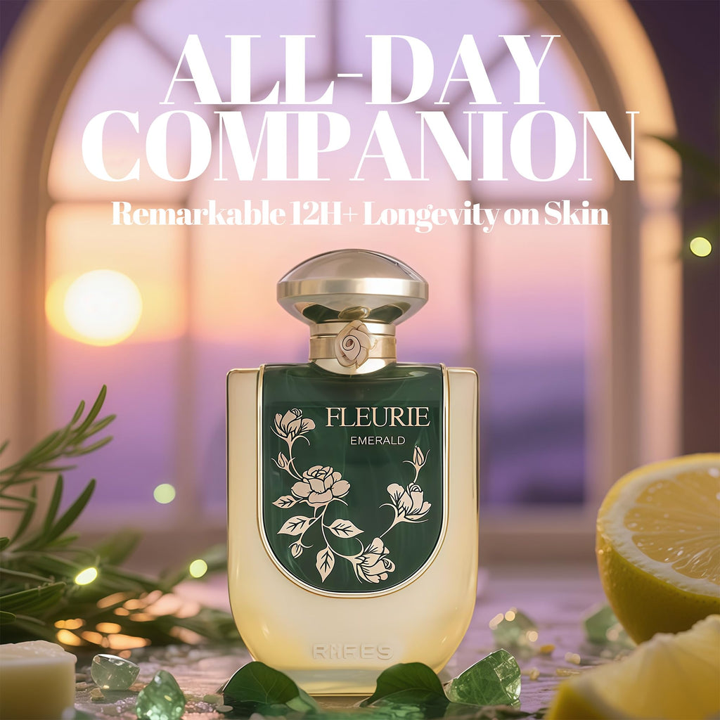 A CENTER Riiffs Fleurie Emerald – Women's Gourmand Perfume, 24H Longevity, 3.4 oz Edible Fragrance