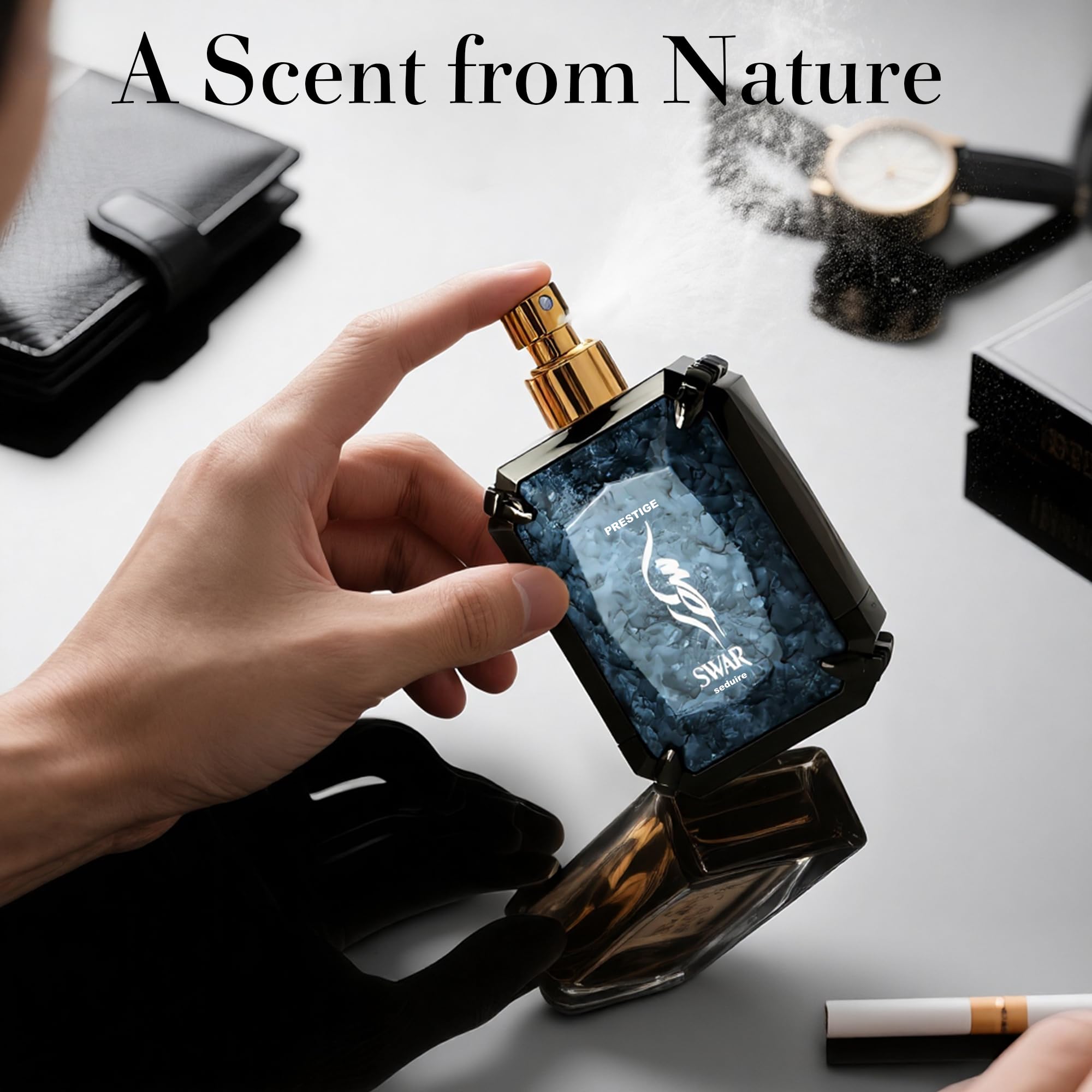 SWAR SEDUIRE Cologne for Men by A CENTER – Warm Spicy Gourmand EDP with Cinnamon, Oud & Leather | 100ml