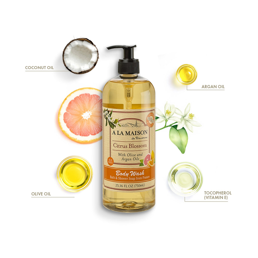 A LA MAISON Citrus Blossom Body Wash – 25.36 Fl Oz, Made in France